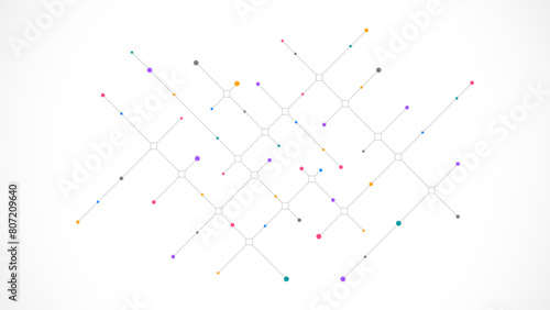 Abstract vector texture with dots and lines. Creative idea of modern design with geometric technology background