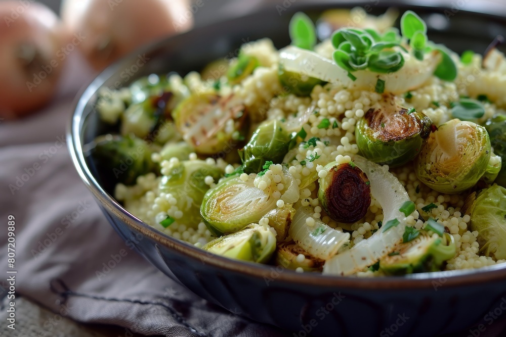 Couscous with Brussels sprouts and onions Couscous with Brussels sprouts and onions