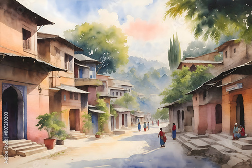 Saidpur Bangladesh Country Landscape Illustration Art photo