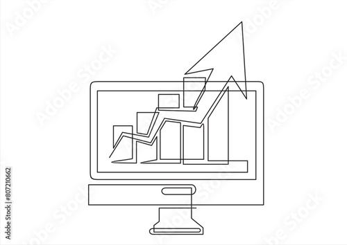 Dashboard admin line icon. Simple outline style. User panel template, data analysis, agency, graph, business linear sign. Vector illustration isolated on white background. 