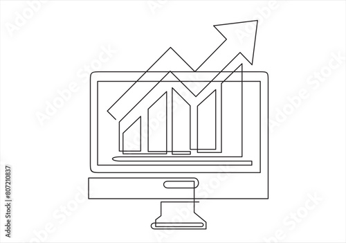 Dashboard admin line icon. Simple outline style. User panel template, data analysis, agency, graph, business linear sign. Vector illustration isolated on white background. 