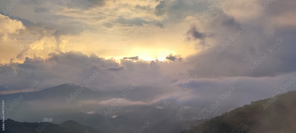 Nice sunrise within the mountains Nice sunrise within the mountains