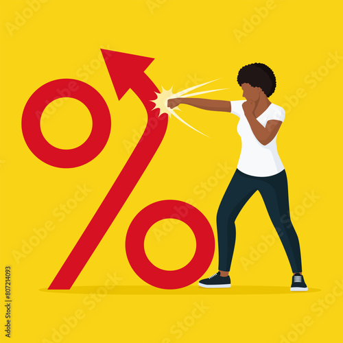 Angry woman fighting rising prices