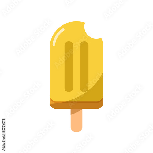 Refreshing pineapple flavored popsicle ice cream logo icon vector illustration isolated on white background