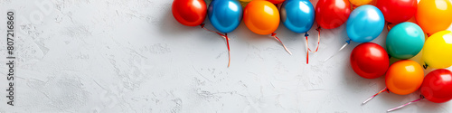 free space on the left corner for title banner with a colorful balloons. photo