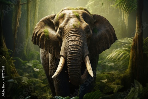 Forest elephant. guardians of earths corners - protecting species and their habitat