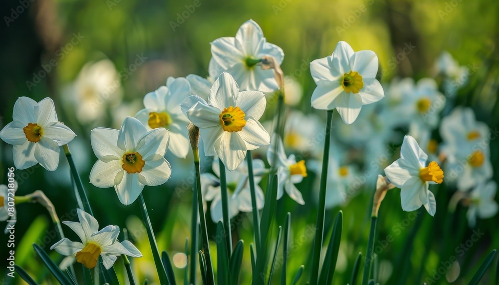 Garden filled with stunning Narcissus blooms Garden filled with stunning Narcissus blooms