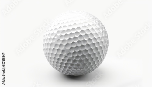 Golf ball alone on white backdrop