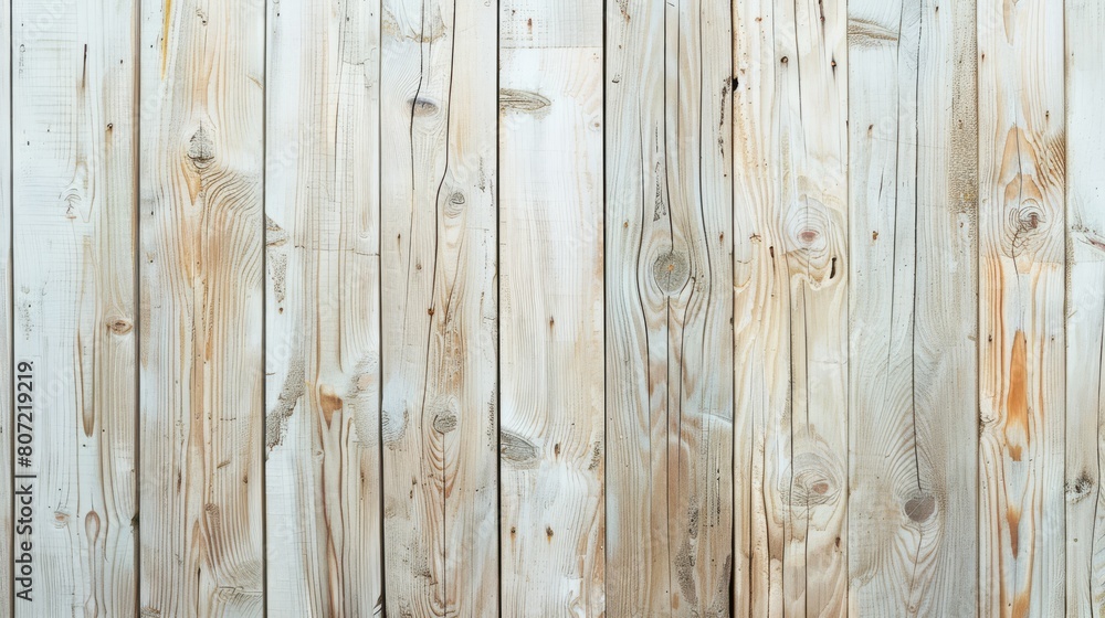 Fototapeta premium Spacious View of Naturally Weathered White Wooden Planks with Detailed Textures.