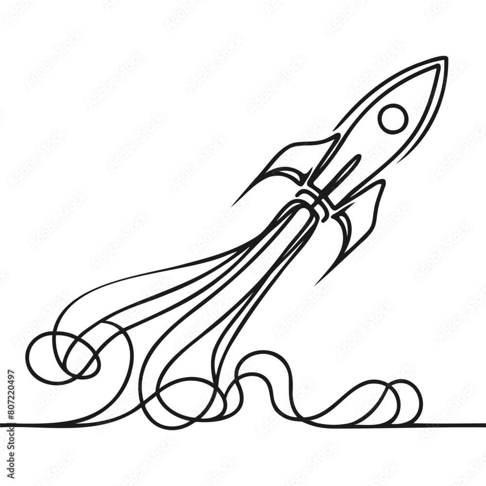One continuous line drawing of spacecraft. Vector illustration. One continuous line drawing of spacecraft. Vector illustration.