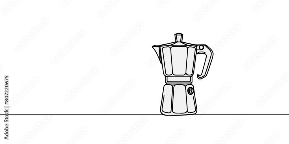 One line Geyser coffee machine. Coffee machine icon. Continuous outline of a Gas coffee maker One line Geyser coffee machine. Coffee machine icon. Continuous outline of a Gas coffee maker