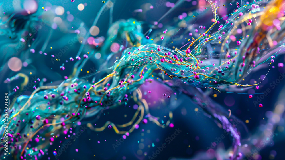 Detailed closeup of microplastic fibers found in a fishs stomach Detailed closeup of microplastic fibers found in a fishs stomach