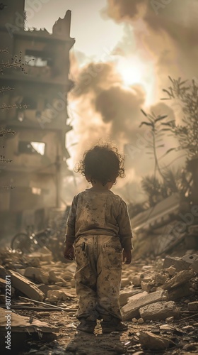 Wallpaper Mural Child in War Zone 5 Torontodigital.ca