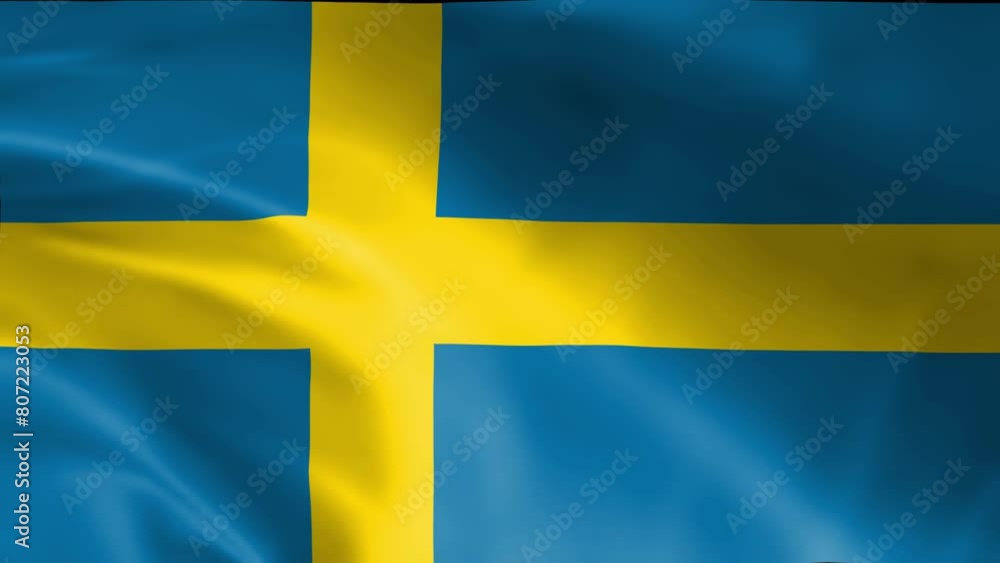 3d seamless loop animation background of the National flag of Sweden waving 3d seamless loop animation background of the National flag of Sweden waving