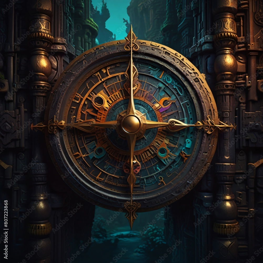 Obraz premium astronomical clock, AI Generated.