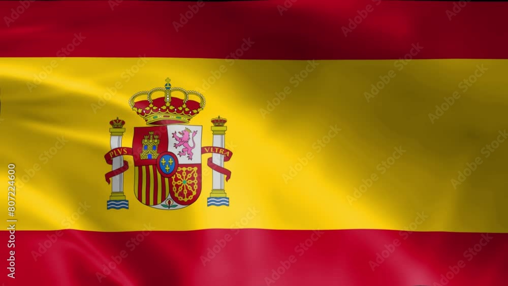 3d seamless loop animation background of the National flag of Spain waving 3d seamless loop animation background of the National flag of Spain waving