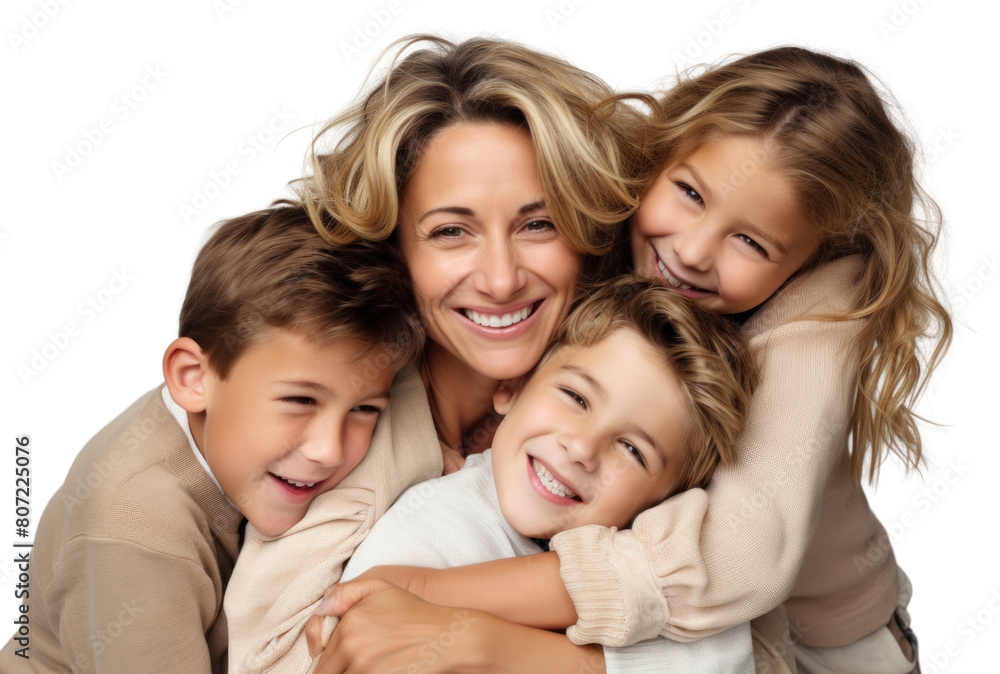 PNG Child laughing hugging family transparent background