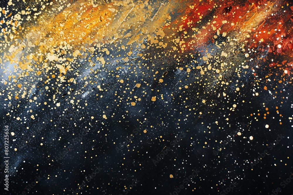 Abstract colorful background with splashes of paint on a black background