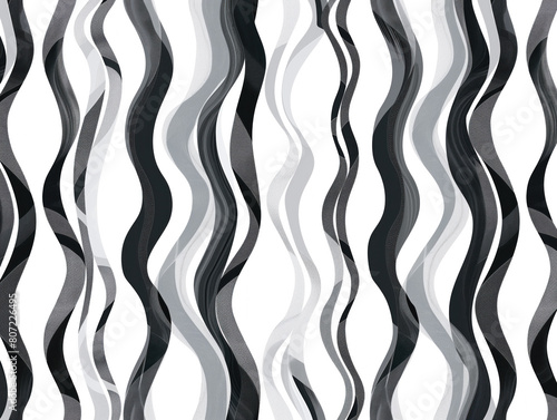 A winter pattern with thin wavy lines in gray, black, and light colors. 