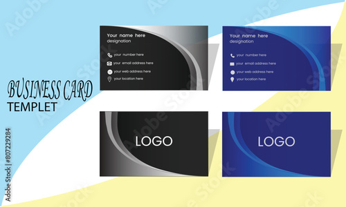 Professional business card with multiple color