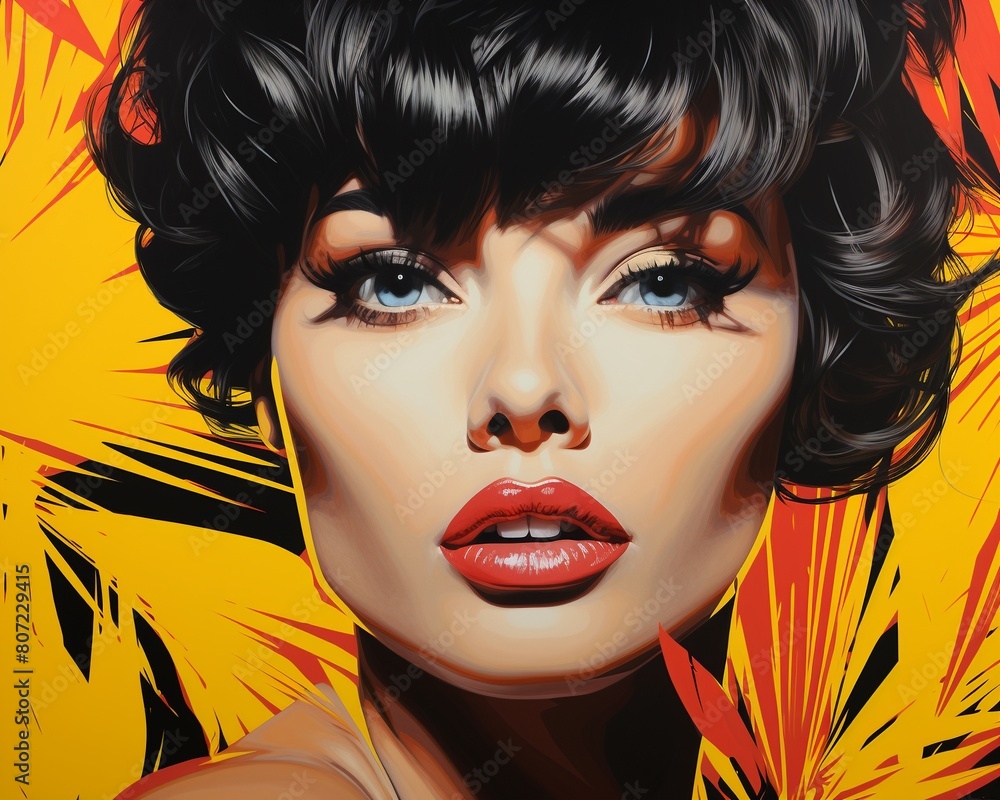 Vibrant pop art close-up portrait Vibrant pop art close-up portrait