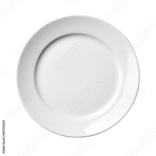 empty white plate isolated on transparent background