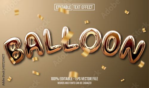 balloon editable text effect