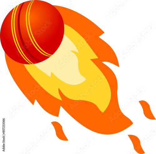 Cricket ball on fire vector image or clipart