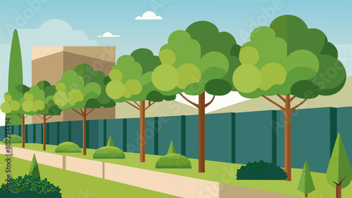 In order to create a sense of privacy and natural boundaries a mix of tall trees and hedges were planted strategically around the site providing a. Vector illustration