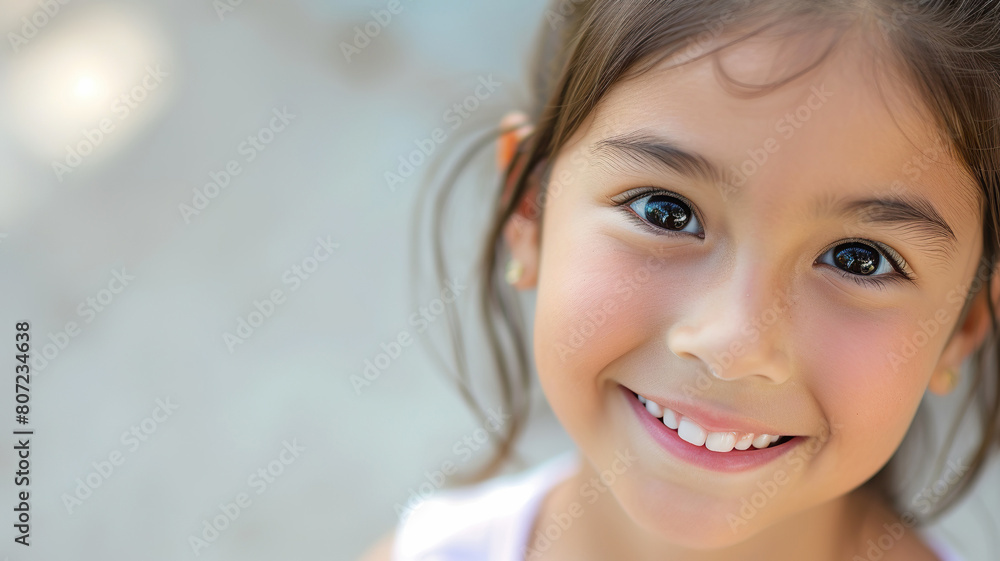 Naklejka premium Smiling Little Hispanic Girl Close Up