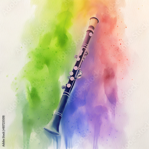watercolor oboe illustration