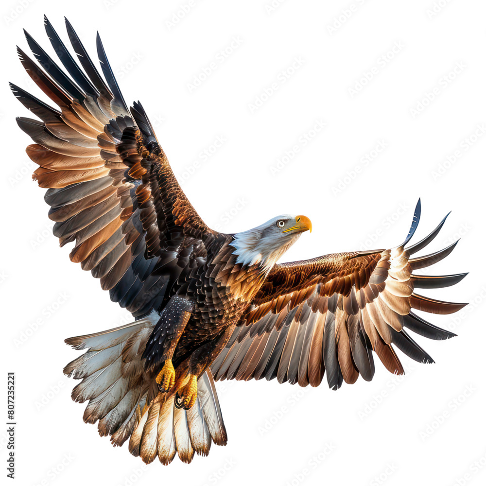 Obraz premium American Eagle is flying isolated on transparent background