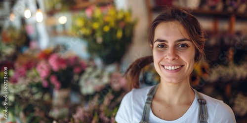 Wallpaper Mural A friendly young woman florist with a welcoming smile surrounded by flowers in a shop Torontodigital.ca