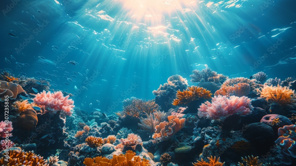 Fototapeta premium Colorful Coral Reef Underwater Scene 2