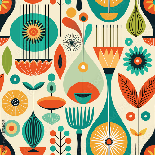 60s Art: Art Nouveau Vector Illustration