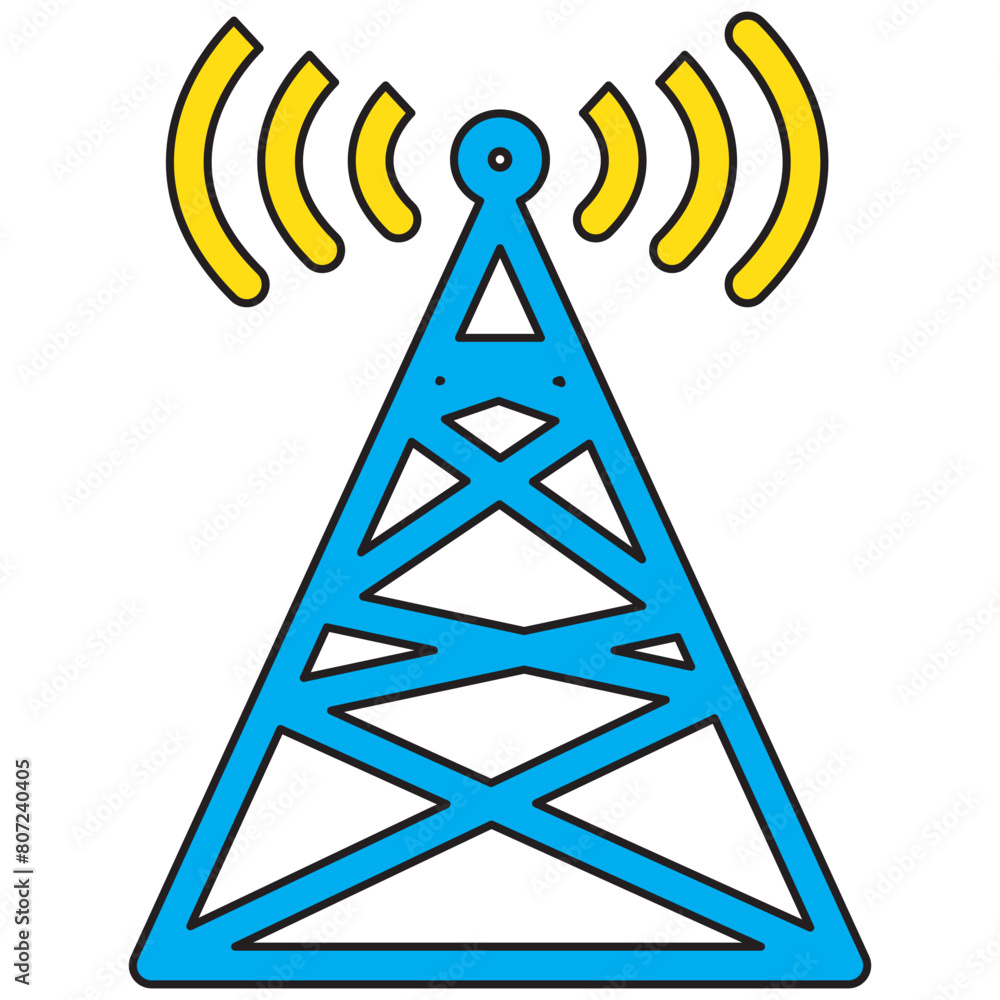 Antenna tower icon in flat style. Broadcasting vector illustration on white isolated background. Wifi business concept. Antenna tower icon in flat style. Broadcasting vector illustration on white isolated background. Wifi business concept.