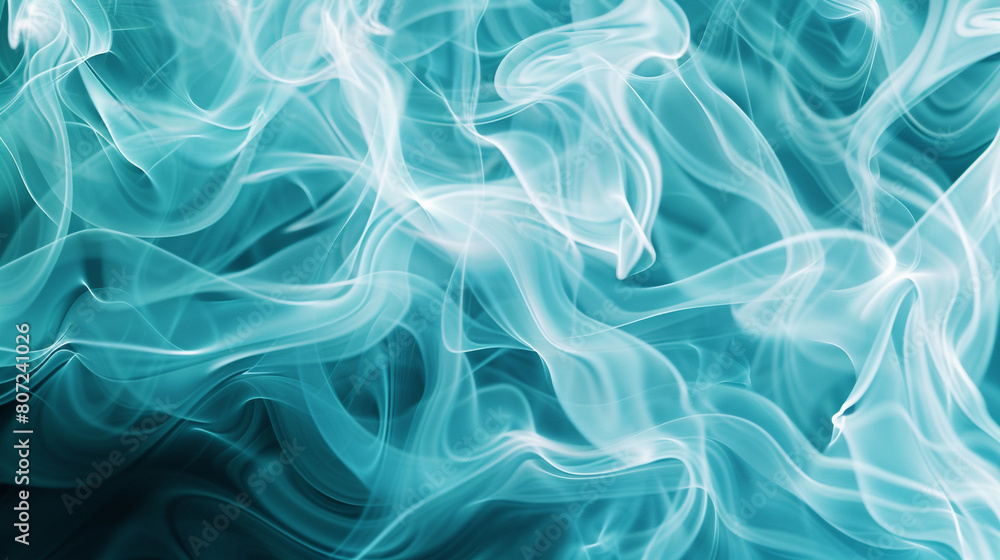 Obraz premium Cool turquoise waves abstracted into a flame design ideal for a refreshing background