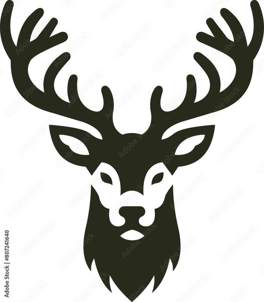 a vector of a deer head with antlers a vector of a deer head with antlers