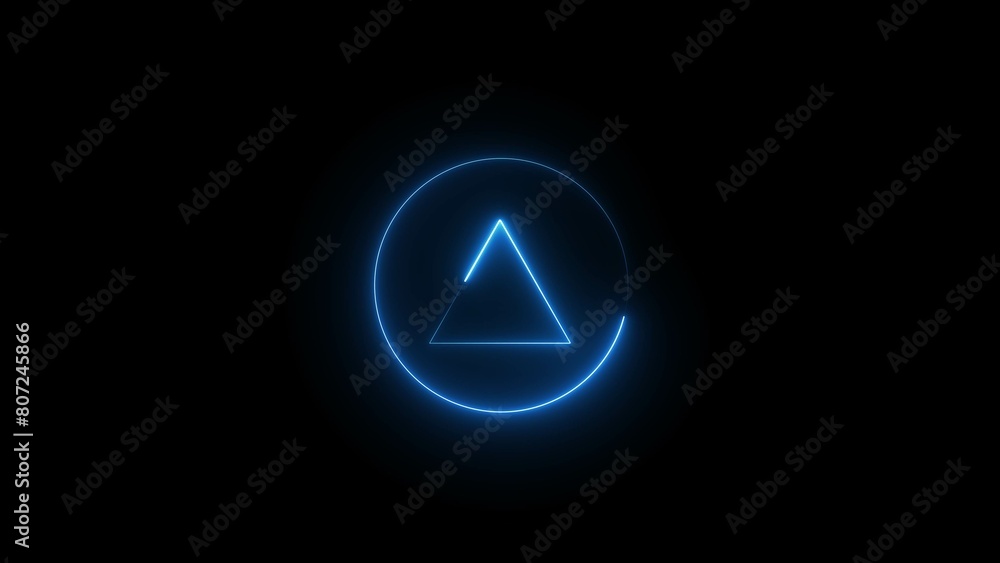 Abstract neon triangle frame and geometric neon sign icon illustration. Abstract neon triangle frame and geometric neon sign icon illustration.