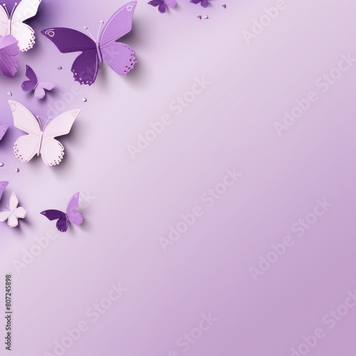 Violet plain background with minimalistic pastel butterfly pixel swirl border with copy space texture for display products blank copyspace for design text  © Lenhard