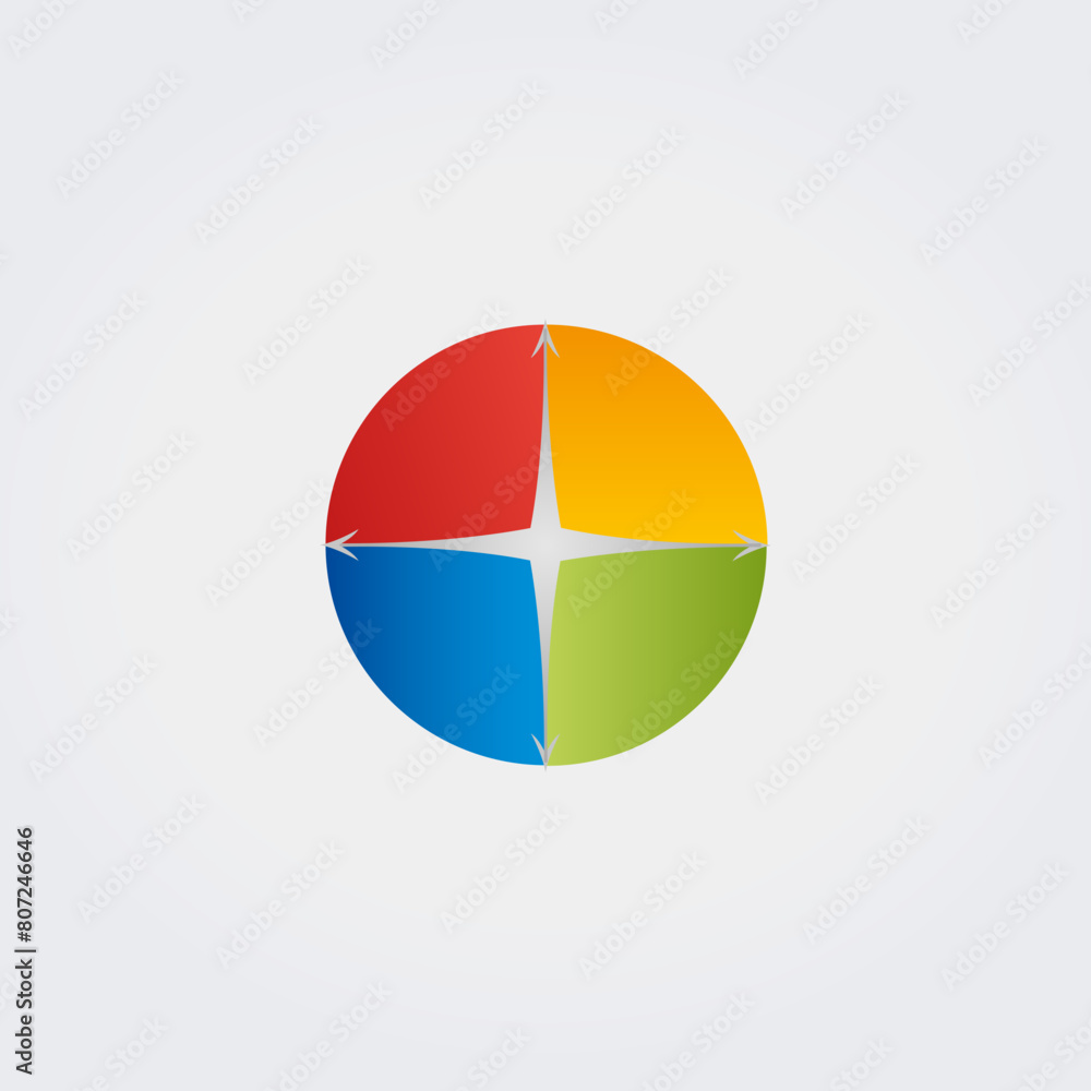 Icône Logo Abstrait Types de Diagrammes Graphiques - Multicolore - Direction Analyse Objectif Croissance - Formes Variées Vecteur