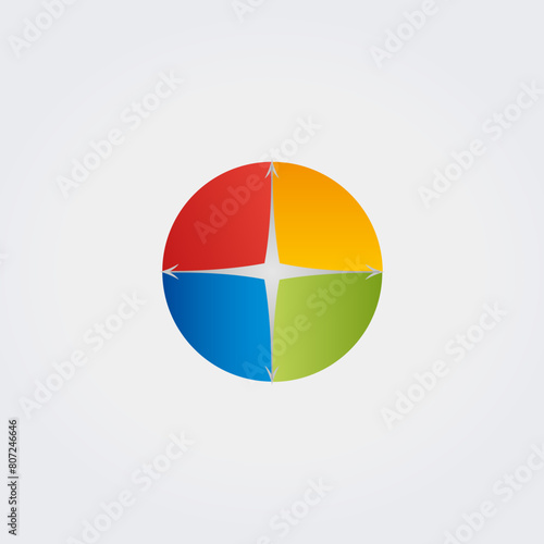 Icône Logo Abstrait Types de Diagrammes Graphiques - Multicolore - Direction Analyse Objectif Croissance - Formes Variées Vecteur