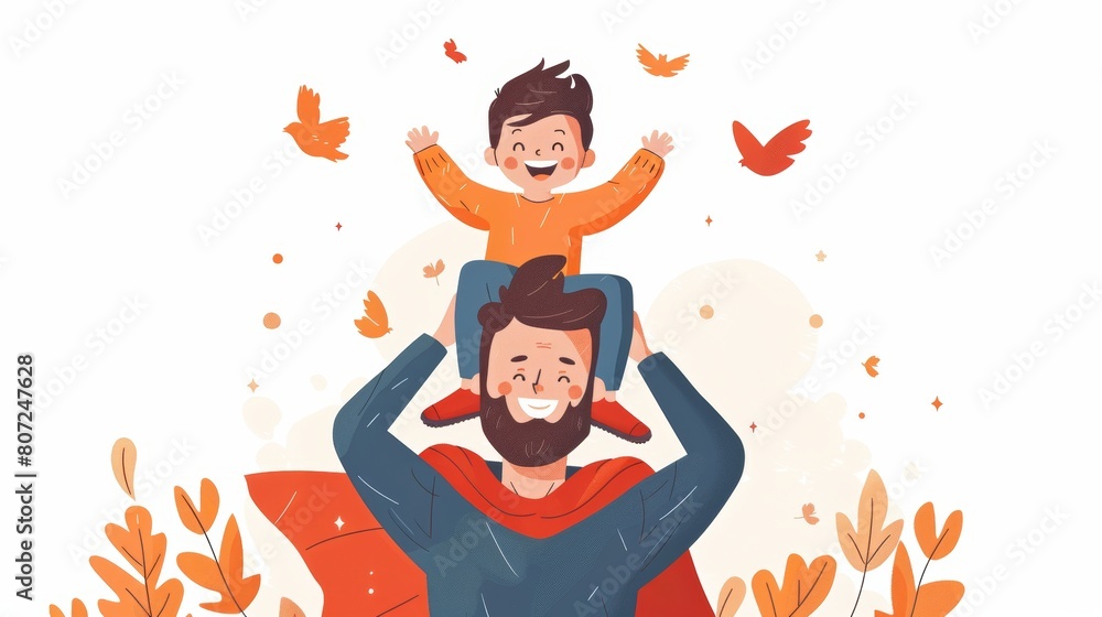 Fototapeta premium Superhero Dad Saves the Day Generative AI