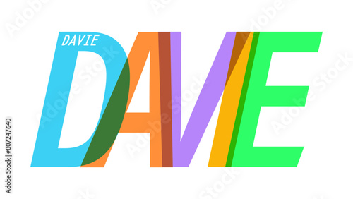 DAVIE . The name of the city on a white background. Vector design template for poster, postcard, banner photo