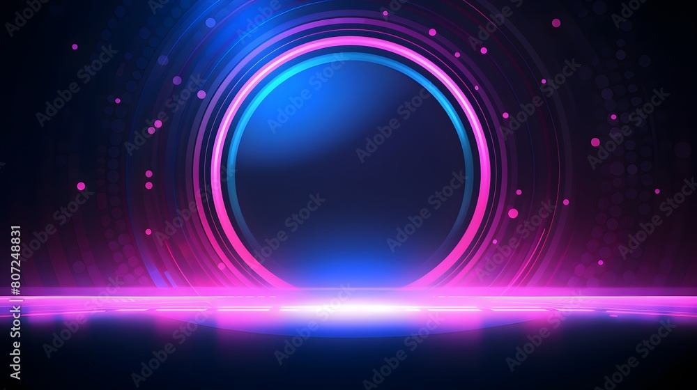 Obraz premium pink and blue Abstract technology background circles digital hi-tech technology design background. concept innovation. vector illustration