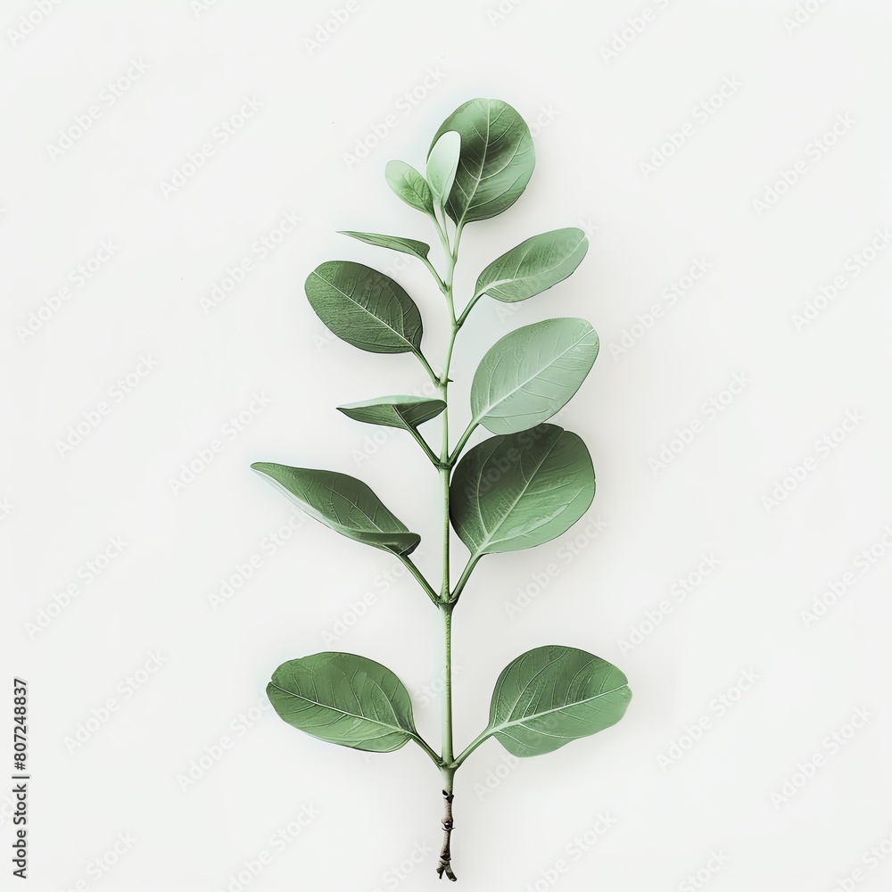 Single stem of eucalyptus on a white background. Single stem of eucalyptus on a white background.