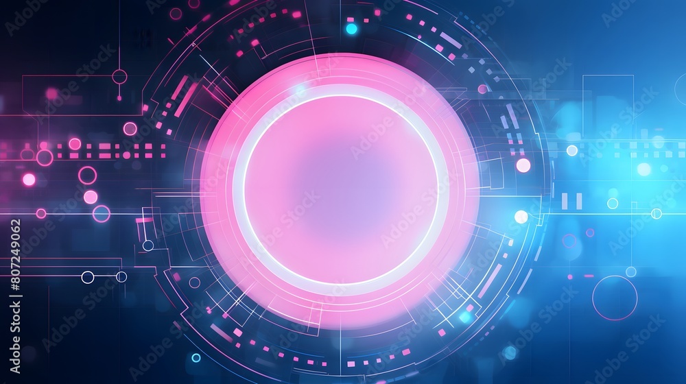 Fototapeta premium pink and blue Abstract technology background circles digital hi-tech technology design background. concept innovation. vector illustration