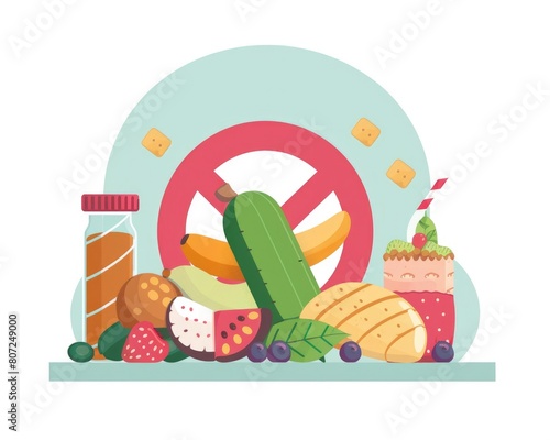 No Diabetes - An Illustration Design for Diabetes Prevention through Healthy Activity and Diet