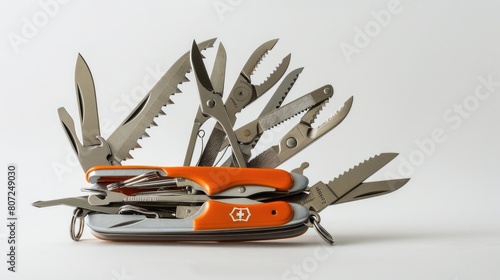 Multi-Purpose Tools for Versatility and Functionality. Sharp Contraption with Pocket Knife, Swiss photo