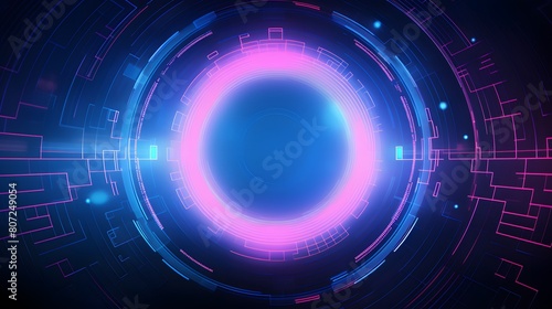 pink and blue Abstract technology background circles digital hi-tech technology design background. concept innovation. vector illustration
